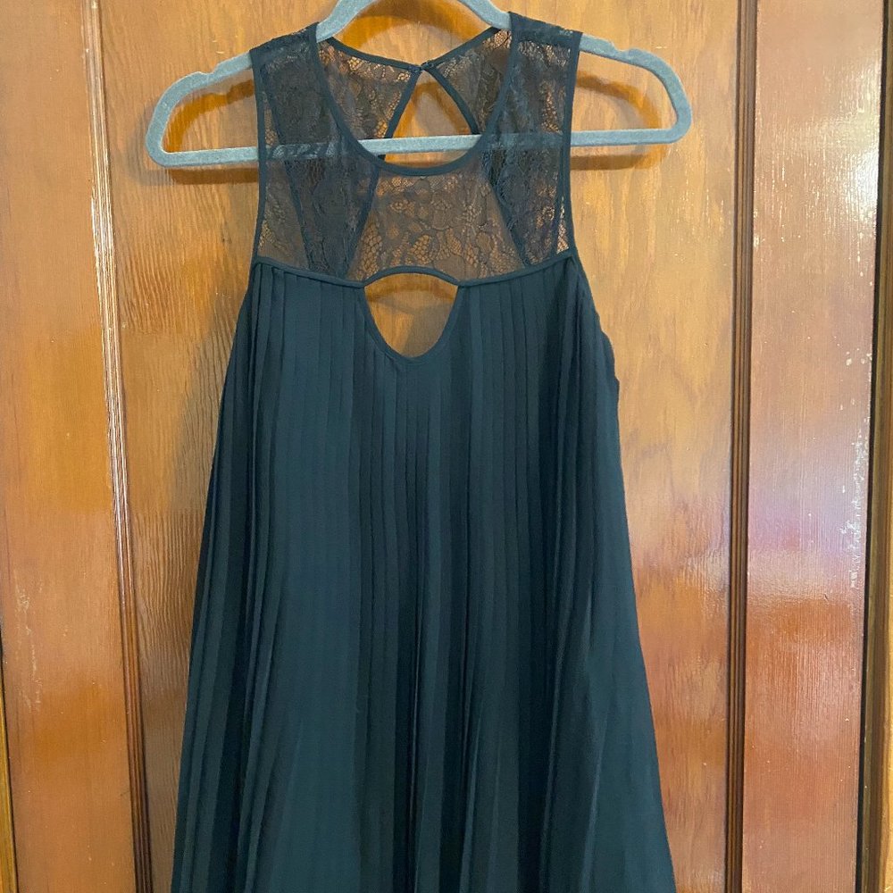 Pleated lace mini LBD